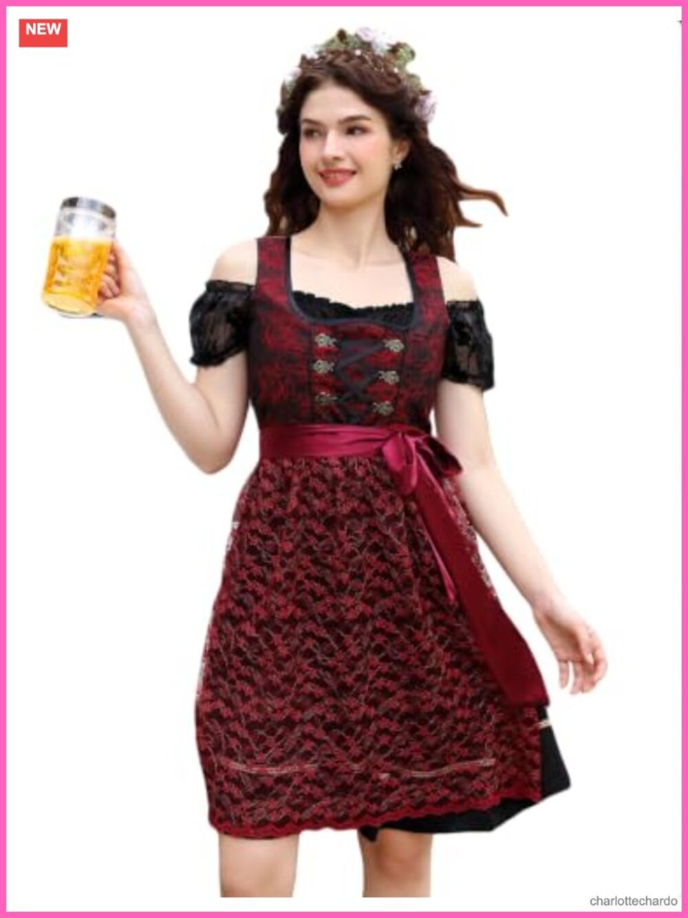 Oktoberfest 3-Piece Dirndl Set Bavarian Festival Midi Dress